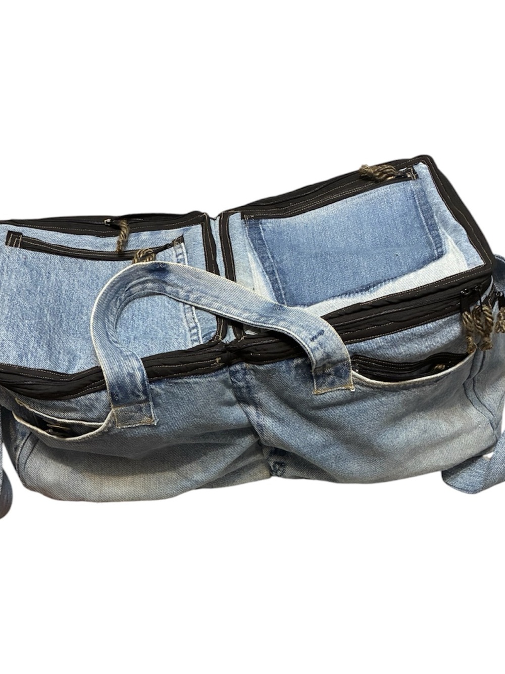 Lee Light Blue Denim Tote with Multiple Zip Compartments large cooler